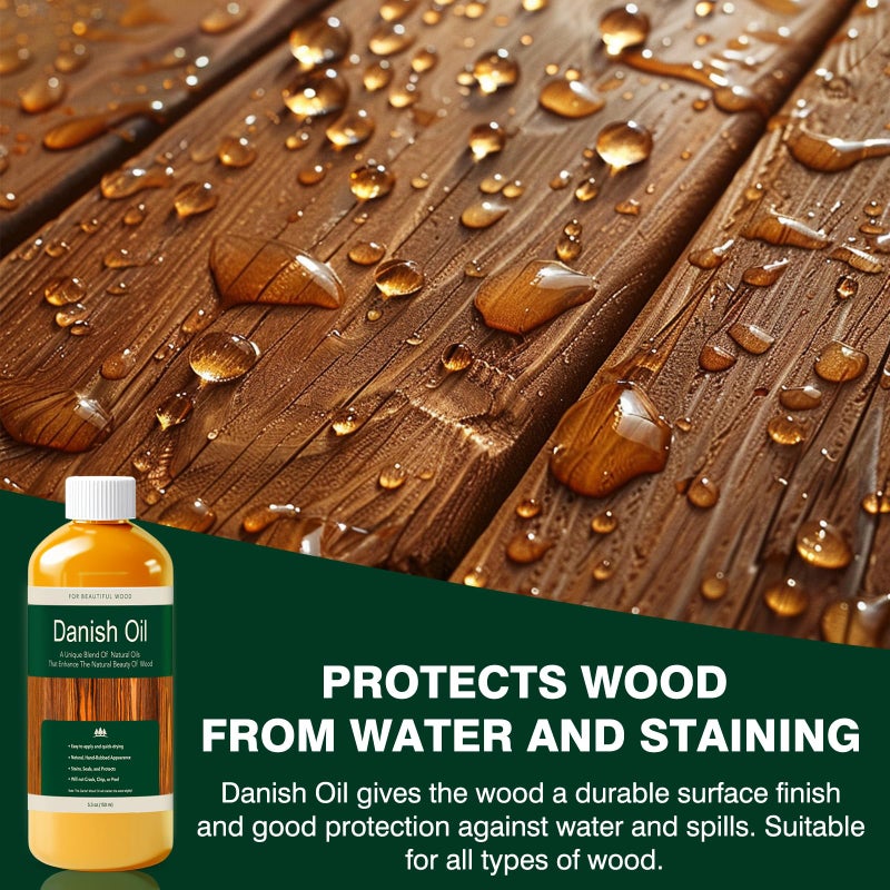 LIIZOUSUDA Danish Oil for Wood - Pure Polymerized Linseed Oil Wood Finish & Sealer - Ideal for Furniture, Butcher Blocks, Salad Bowls, & More - Restore & Protect, Fast Curing - Image 5
